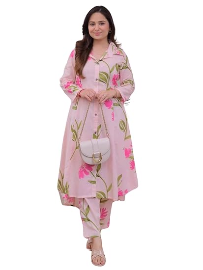 LAVENYA THREADS Anarkali Kurta-Set for Women – Viscose Rayon Printed Kurta & Straight Pant