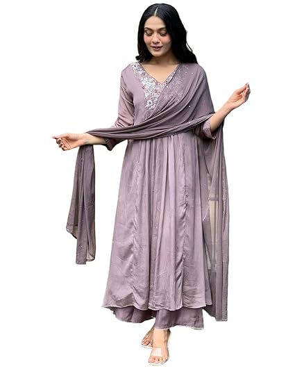AURAA TRENDS Women's Rayon Blend Kurta with Pant & Dupatta