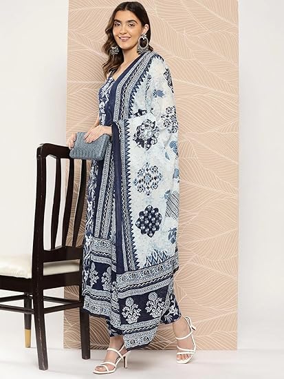 GraceMuse Women Rayon Blend Kurta Pant With Dupatta